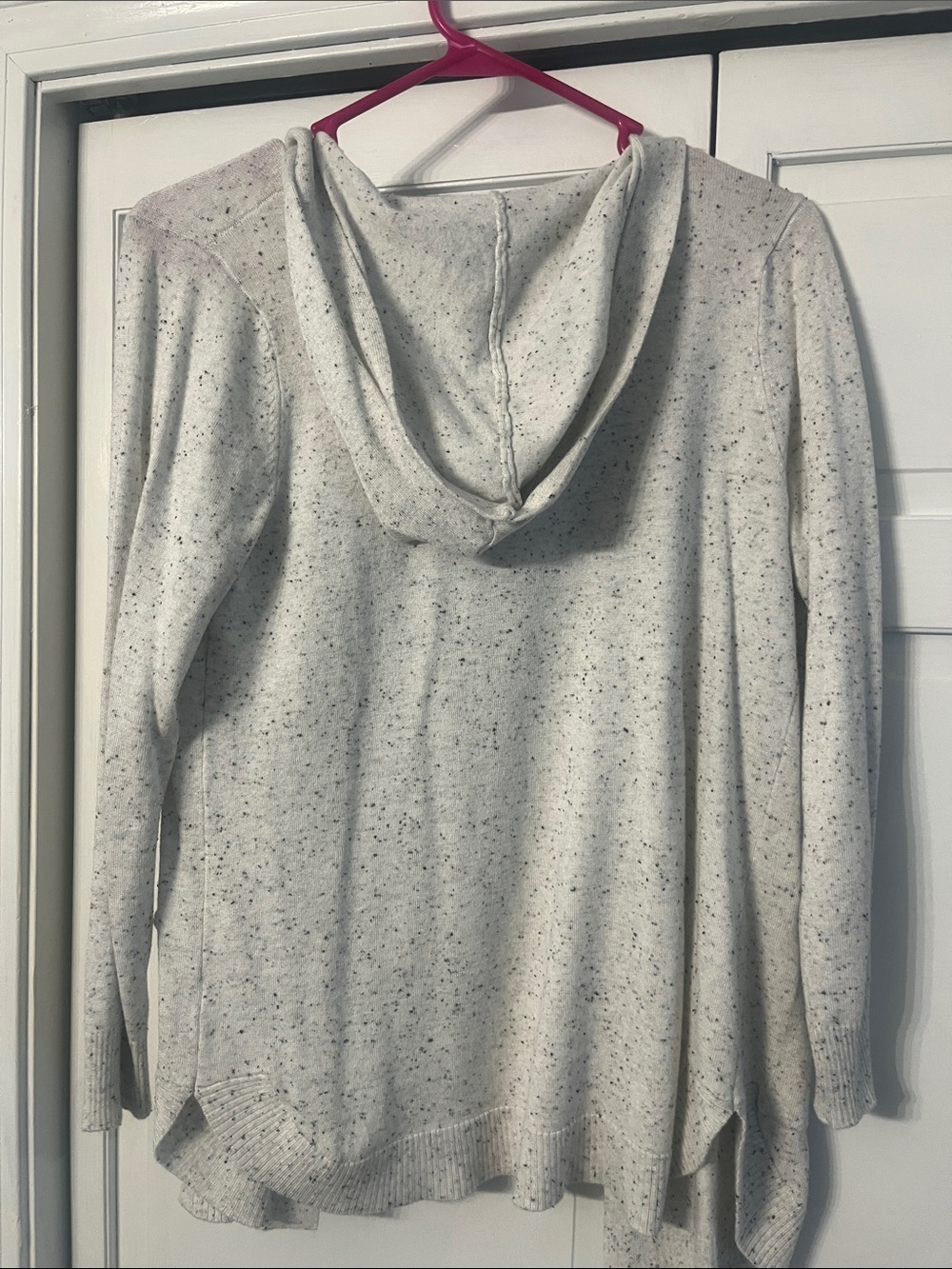 Verve Ami Speckled Cream Open-Front Hooded Cardigan - Picture 3 of 3
